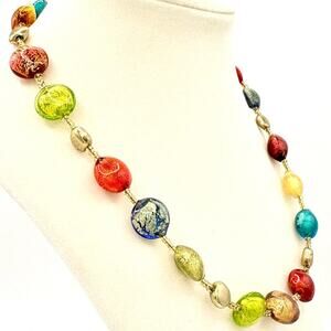 Antica Murrina Murano Glass Necklace | Rainbow Venetian Art Glass Made in Italy